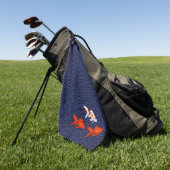 Goldfish op Seigaiha Pattern Japans Golfhanddoek (Groen)