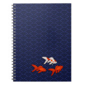 Goldfish op Seigaiha Pattern Japans Notitieboek (Voorkant)