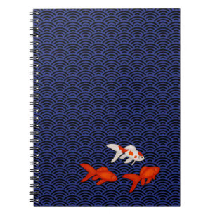 Goldfish op Seigaiha Pattern Japans Notitieboek
