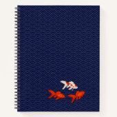 Goldfish op Seigaiha Pattern  Japans Notitieboek (Voorkant)
