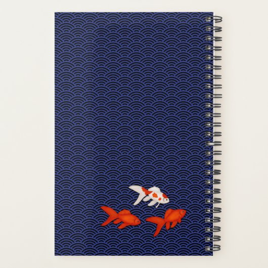 Goldfish op Seigaiha Pattern Japans Planner (Achterkant)