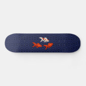 Goldfish op Seigaiha Pattern Persoonlijk Skateboard (Horizontaal)