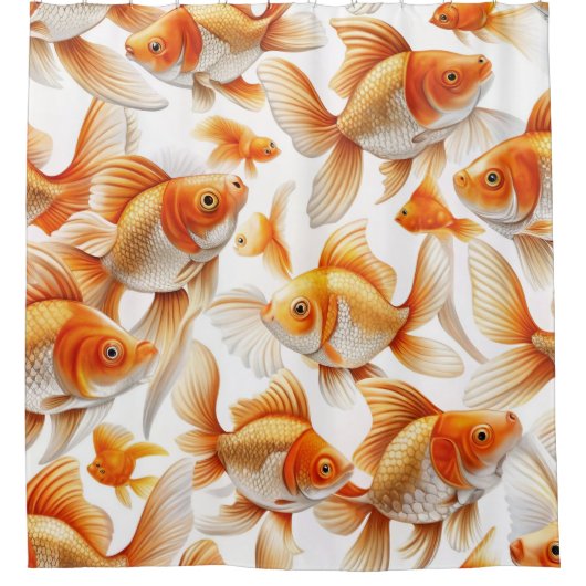 Goldfish Patroon Behang en Gordijn (Voorkant)
