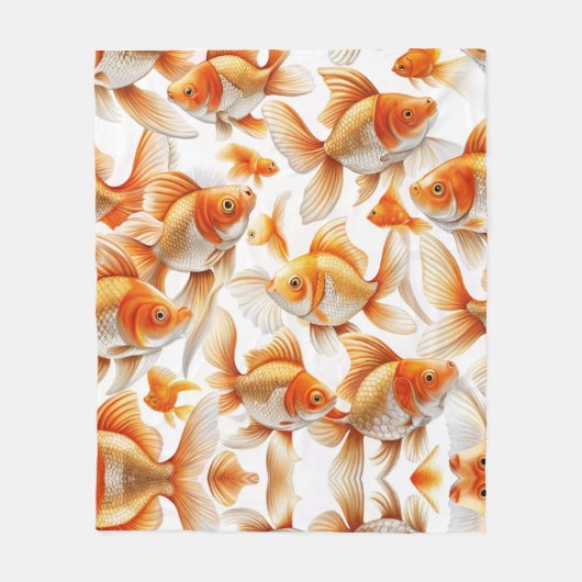 Goldfish Pattern Sierkussen en fleece deken (Voorkant)