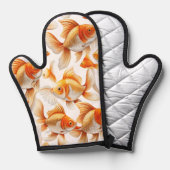 Goldfish Pattern Sierkussen en fleece deken Ovenwant (Voorkant / Achterkant)