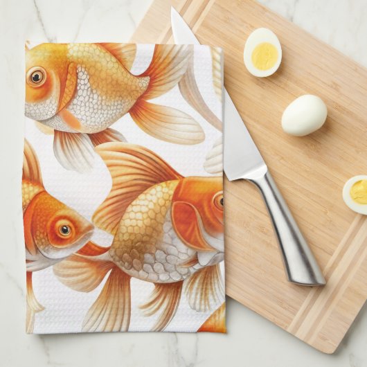 Goldfish Pattern Sierkussen en fleece deken Theedoek (Quarter Fold)