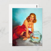 Goldfish Pin Up Briefkaart (Voorkant / Achterkant)