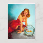 Goldfish Pin Up Briefkaart (Voorkant)