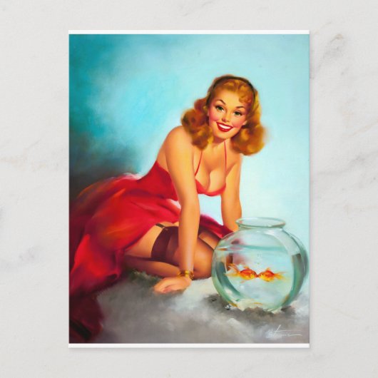 Goldfish Pin Up Briefkaart (Voorkant)