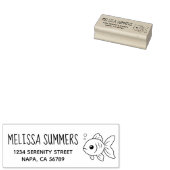 Goldfish Return Address Rubberstempel (Gestempeld)