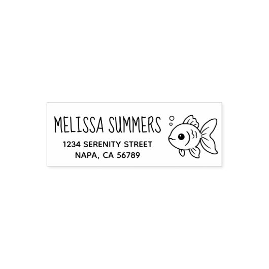 Goldfish Return Address Zelfinktende Stempel (Design)