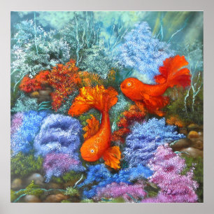 Goldfish schilderij feng shui houdt van symbolen poster