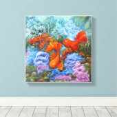Goldfish schilderij feng shui liefde symbolen post canvas afdruk (Insitu (Houten vloer))