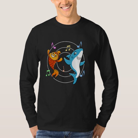 Goldfish Shark Dancing Cute Sea Animals T-shirt (Voorkant)