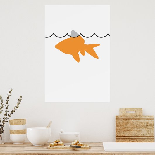 Goldfish Shark Poster/Print Poster (Keuken)