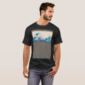 GoldFish Surfing Great Wave Off Kanagawa Surfer T-shirt (Voorkant volledig)