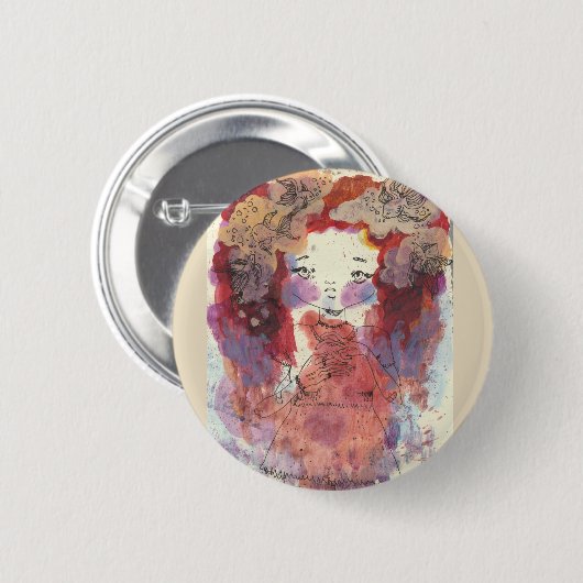 Goldfish Thoughts Pin Ronde Button 5,7 Cm (Voorkant /achterkant)