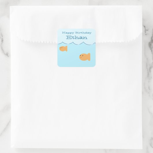 Goldfish verjaardagsfeestje aangepaste Stickers (Tas)