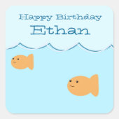 Goldfish verjaardagsfeestje aangepaste Stickers (Voorkant)