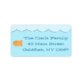 Goldfish verjaardagsfeestje retour adreslabel etiket (Voorkant)