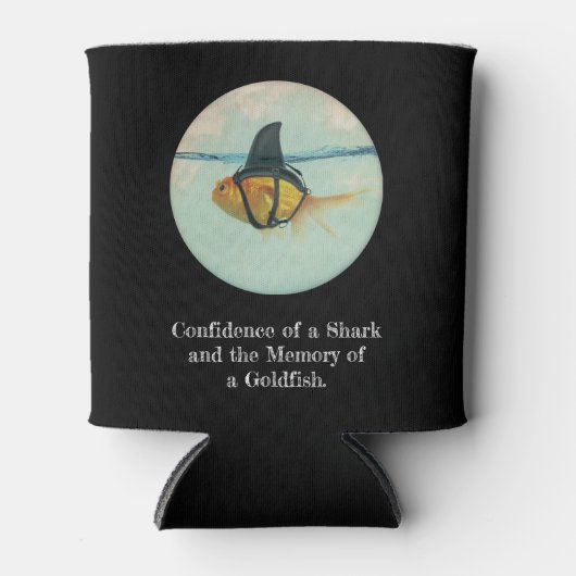 Goldfish with a Shark Fin Confetti Blikjeskoeler (Voorkant)