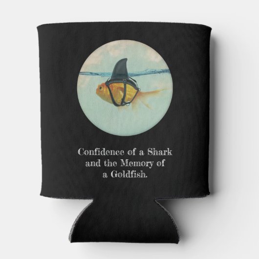 Goldfish with a Shark Fin Confetti Blikjeskoeler (Achterkant)