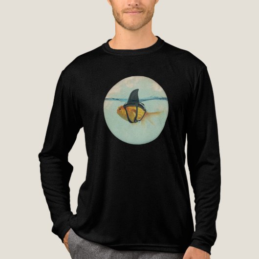 Goldfish with a Shark Fin Tri-Blend Shirt (Voorkant volledig)