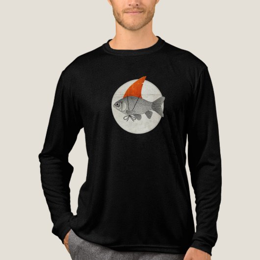 Goldfish with a Shark Fin Tri-Blend Shirt (Voorkant volledig)