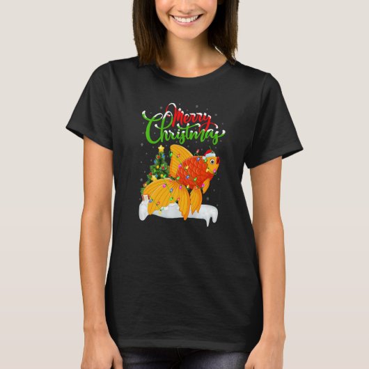 Goldfish  Xmas Decorations Santa Goldfish Christma T-shirt (Voorkant)