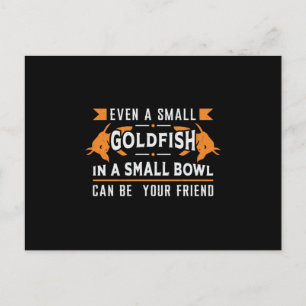 Goldfish Zelfs een kleine goudvis-aquariumvis Briefkaart