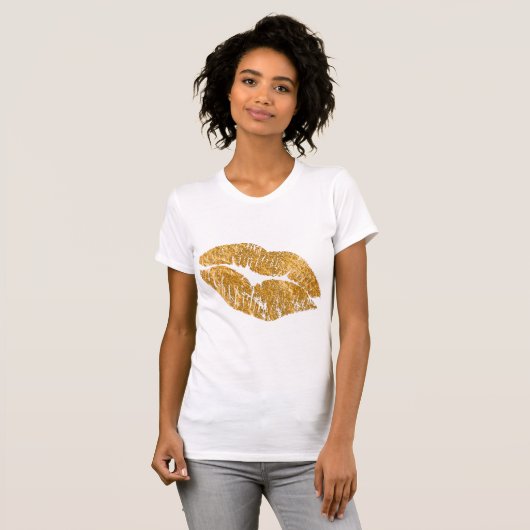 Goldfoil Lips T-Shirts voor vrouwen (Voorkant volledig)