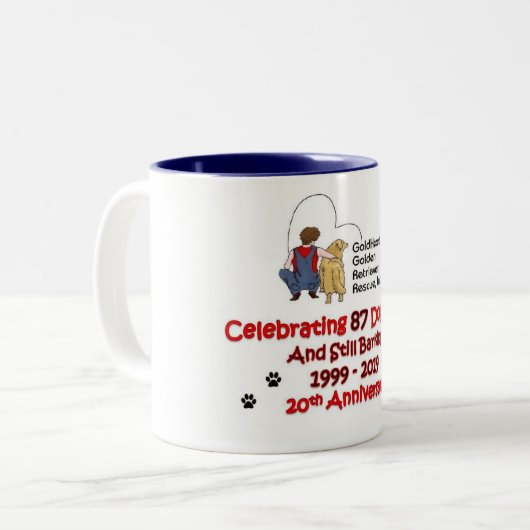 GoldHeart 20e Jubileum Mok (Voorkant links)