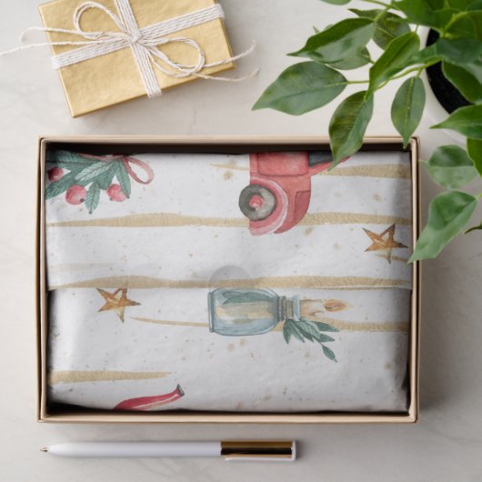 GoldI-ontwerp met kerstWaterverf 11 Tissuepapier (Geschenk)