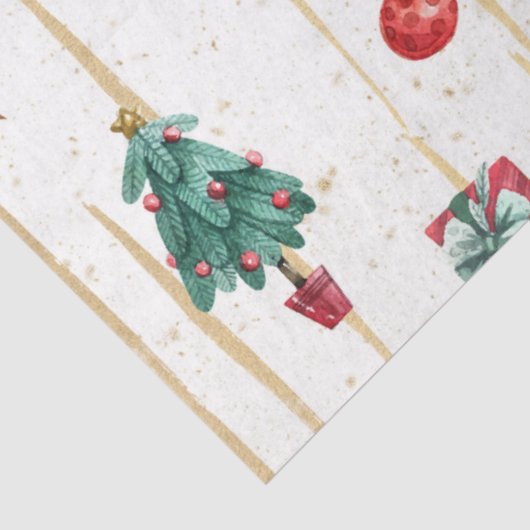 GoldI-ontwerp met kerstWaterverf 11 Tissuepapier (Detail)