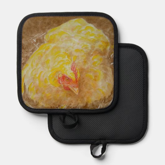 Goldie de kip pannenlap (Voorkant / Achterkant)