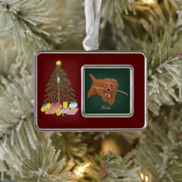 Goldie Doode Christmas Tree Framed Ornament