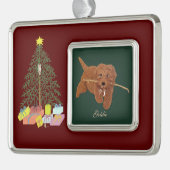 Goldie Doode Christmas Tree Framed Ornament (Links)