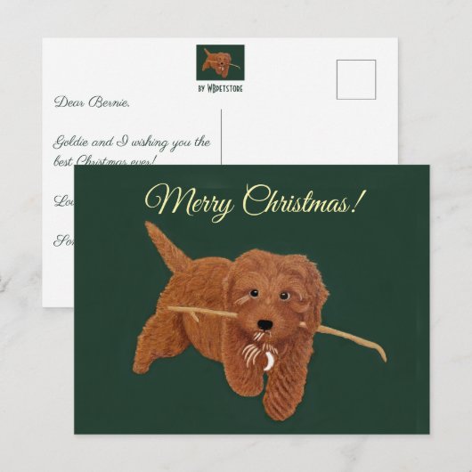 Goldie Doodle Feestdagenkaart (Voorkant / Achterkant)