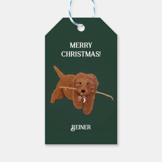 Goldie Doodle Groen Cadeaulabel (Voorkant)