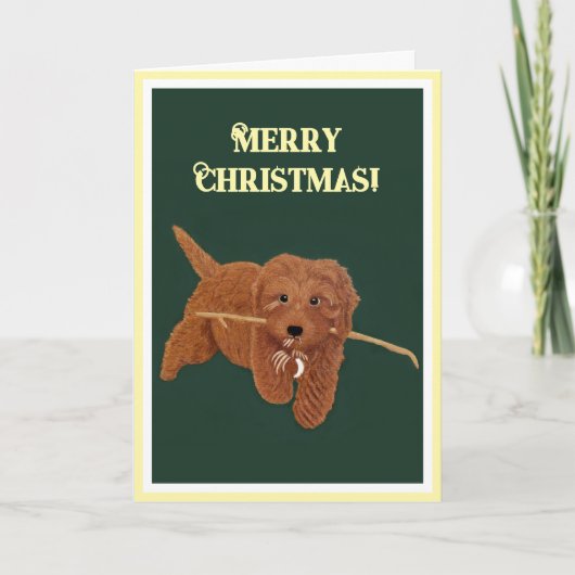 Goldie Doodle Holiday Greeting Card Feestdagen Kaart (Voorkant)