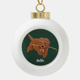 Goldie Doodle Keramische Bal Ornament