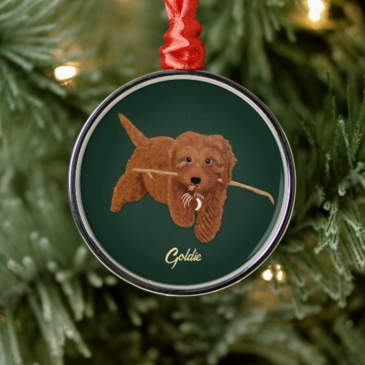 Goldie Doodle Metalen Ornament (Boom)