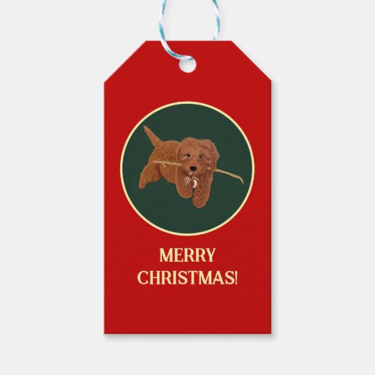 Goldie Doodle Red Cadeaulabel (Voorkant)