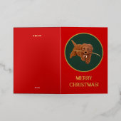 Goldie Doodle Red Folie Wenskaart (Buiten Laag)