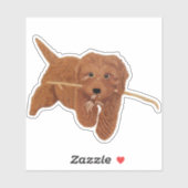 Goldie Doodle Small Custom-Cut Stickers (Vel)