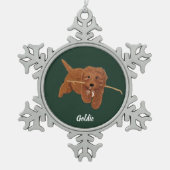 Goldie Doodle Tin Sneeuwvlok Ornament (Voorkant)