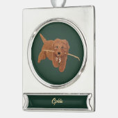 Goldie Doodle Verzilverd Banner Ornament (Links)