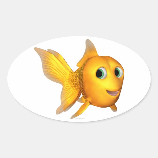 Goldie Fish Oval Stickers (Voorkant)