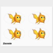 Goldie Fish Oval Stickers (Vel)