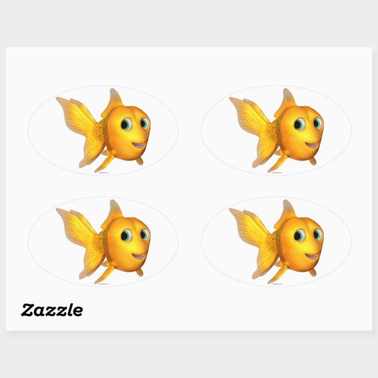 Goldie Fish Oval Stickers (Vel)